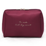PURDORED 1 pc Solid Color Cosmetic Bag